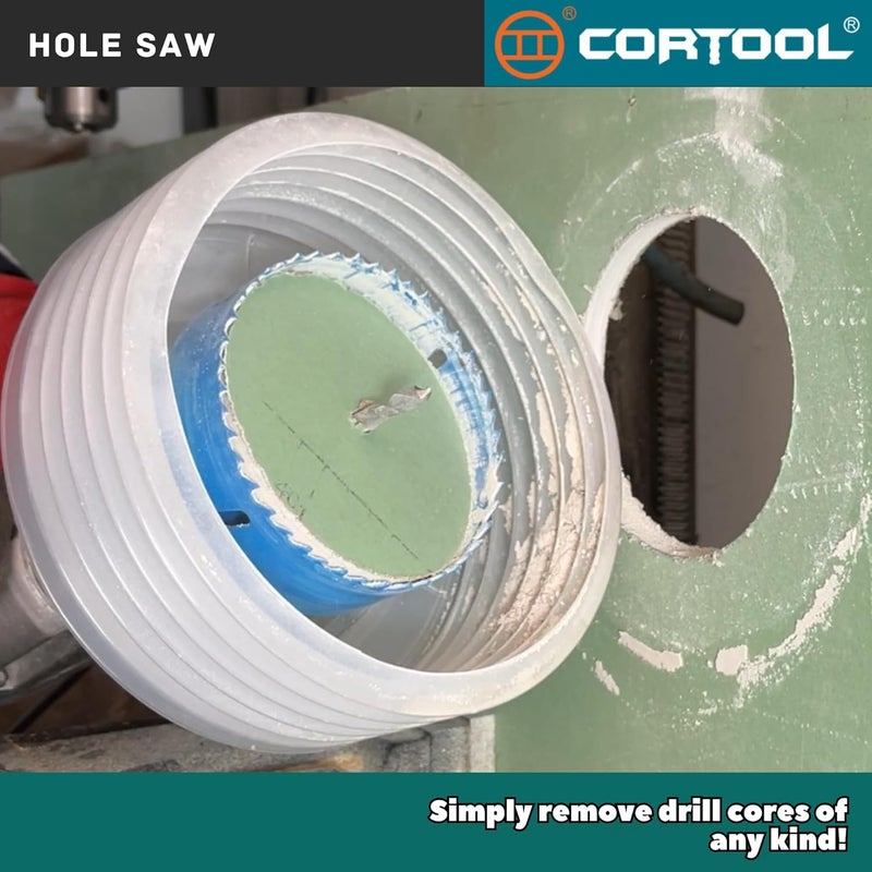 Cortool 2-3/8 Inch Hole Saw with Arbor for Metal and Wood Cutting, Bi-Metal Hole Cutter, 2-3/8" Hole Saw Kit for Drywall, Wood, PVC Boards, Fiberglass and Vent Pipes - Image 5